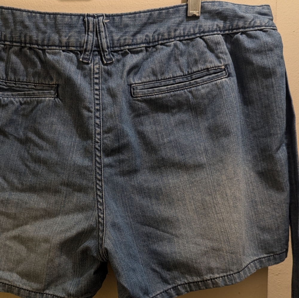 Gap Tie Belt Denim Medium Blue Jean Shorts High Rise Retro- 14 - Picture 8 of 13